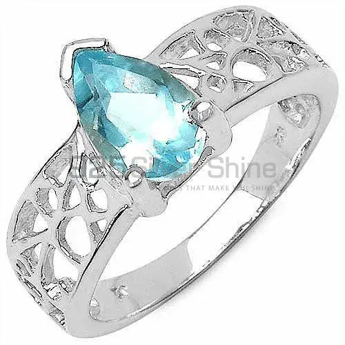 Natural Blue Topaz Gemstone Rings In Solid 925 Silver 925SR3186