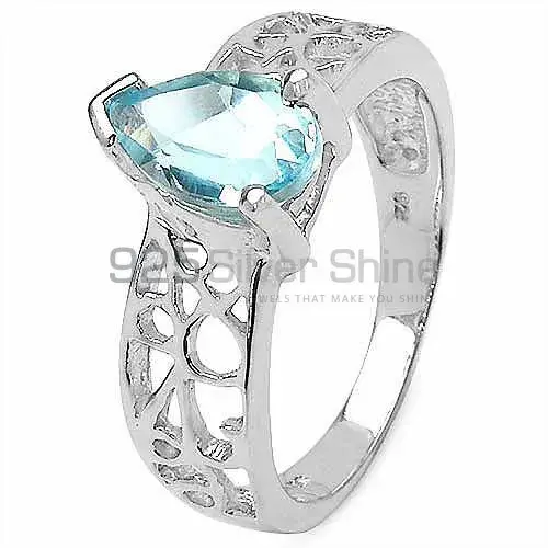 Natural Blue Topaz Gemstone Rings In Solid 925 Silver 925SR3186_0