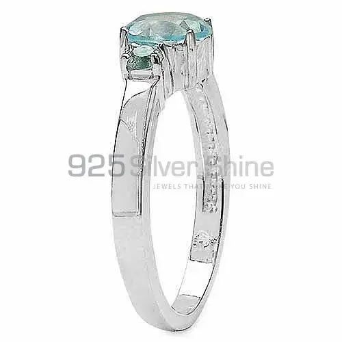 Natural Blue Topaz Gemstone Rings In Solid 925 Silver 925SR3201_1