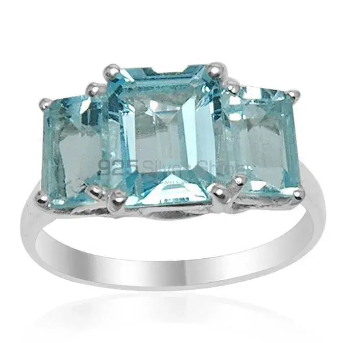 Natural Blue Topaz Gemstone Rings Suppliers In 925 Sterling Silver Jewelry 925SR1554