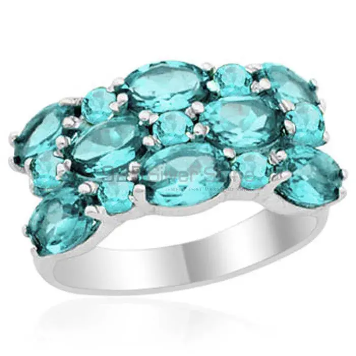 Natural Blue Topaz Gemstone Rings Suppliers In 925 Sterling Silver Jewelry 925SR1791