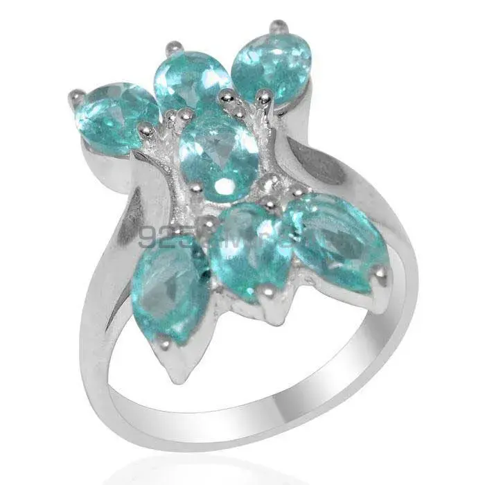 Natural Blue Topaz Gemstone Rings Wholesaler In 925 Sterling Silver Jewelry 925SR2013