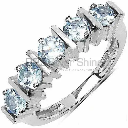 Natural Blue Topaz Gemstone Rings Wholesaler In 925 Sterling Silver Jewelry 925SR3049