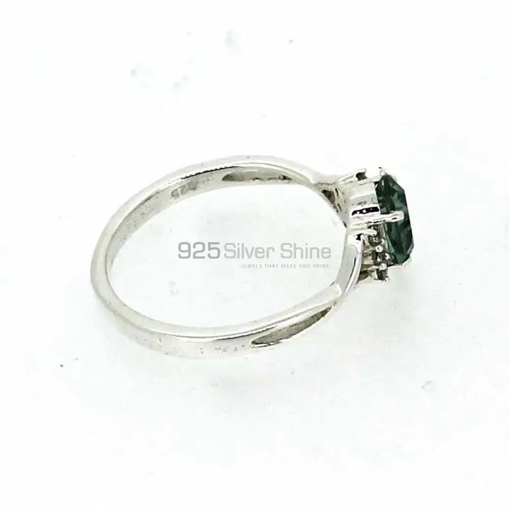 Natural Blue Topaz Semi Precious Gemstone Ring In 925 Silver 925SR051-4_0