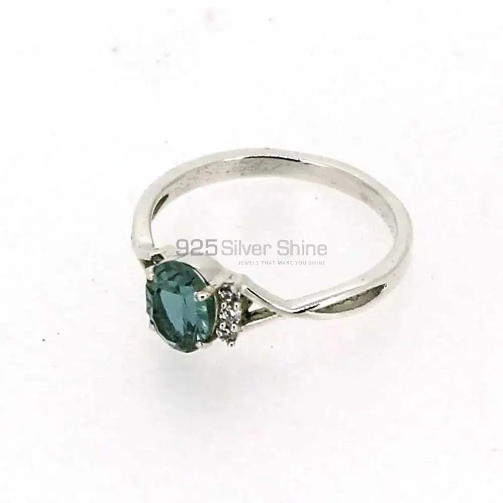 Natural Blue Topaz Semi Precious Gemstone Ring In 925 Silver 925SR051-4_1