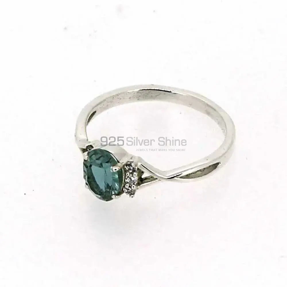 Natural Blue Topaz Semi Precious Gemstone Ring In 925 Silver 925SR051-4_2