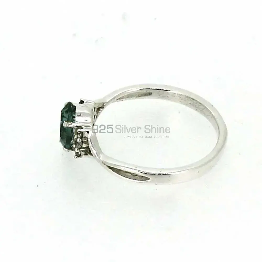 Natural Blue Topaz Semi Precious Gemstone Ring In 925 Silver 925SR051-4_2