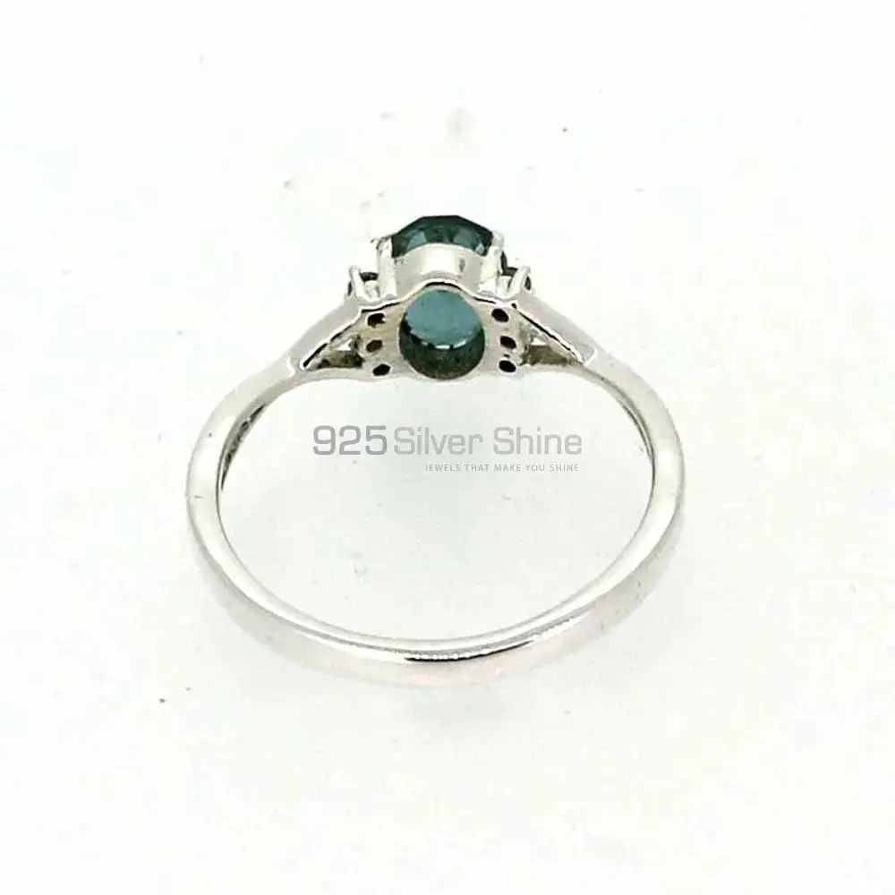 Natural Blue Topaz Semi Precious Gemstone Ring In 925 Silver 925SR051-4_3