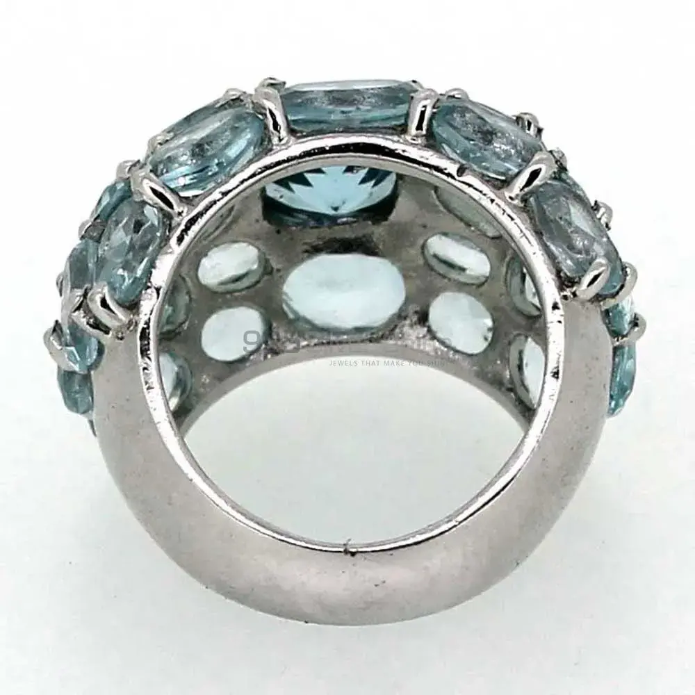Natural Blue Topaz Semi Precious Gemstone Ring In 925 Sterling Silver 925SR021_3