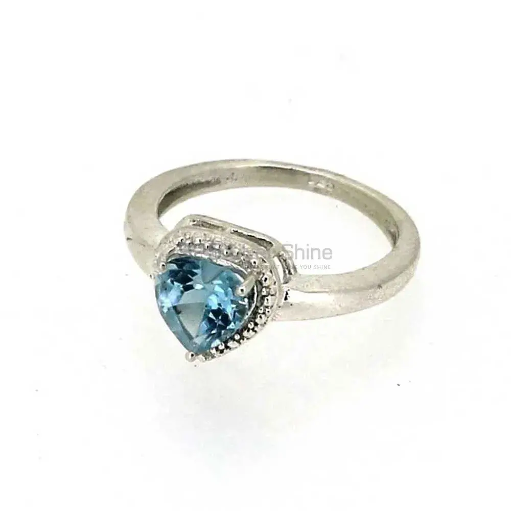 Natural Blue Topaz Semi Precious Gemstone Ring In Sterling Silver 925SR04-3_0