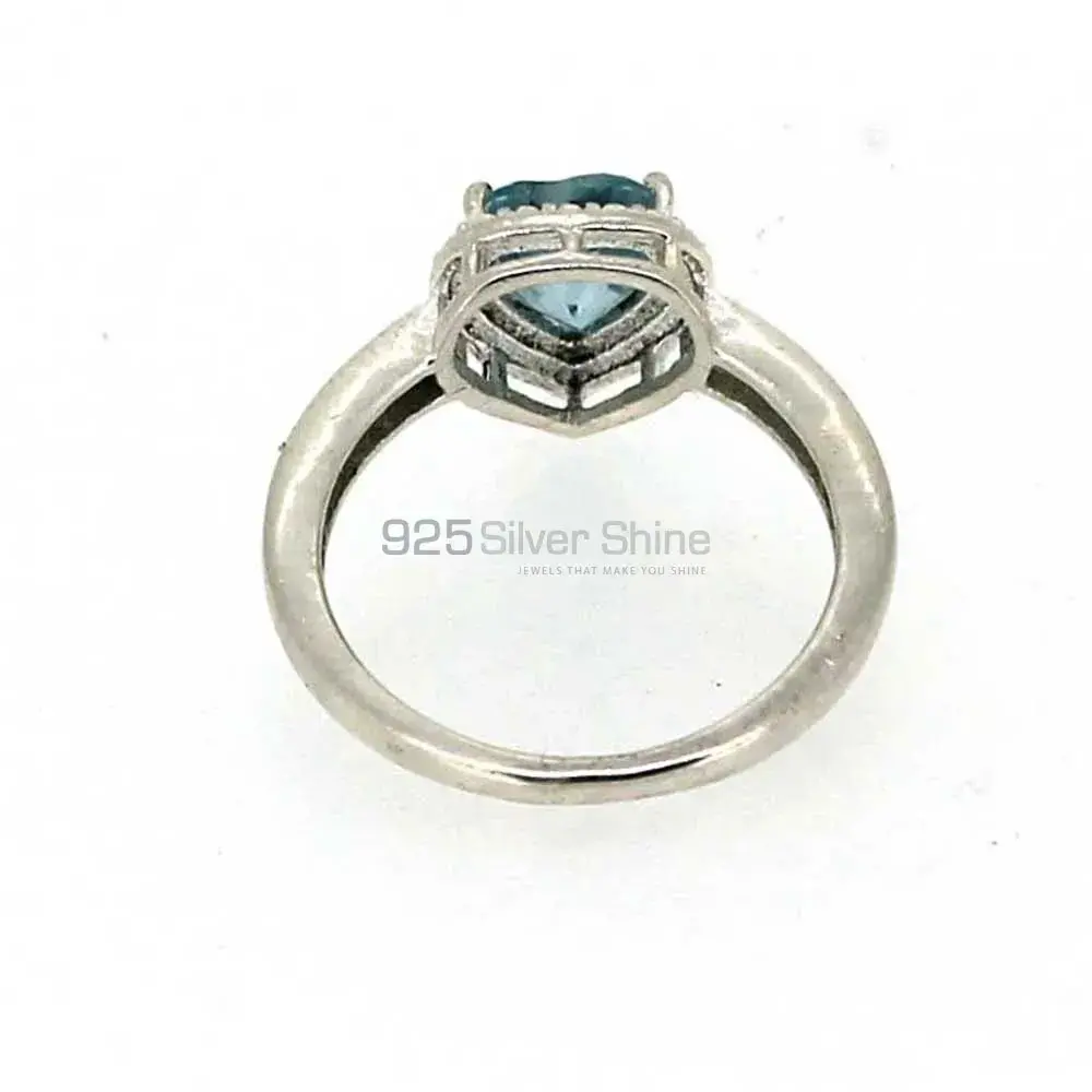 Natural Blue Topaz Semi Precious Gemstone Ring In Sterling Silver 925SR04-3_1