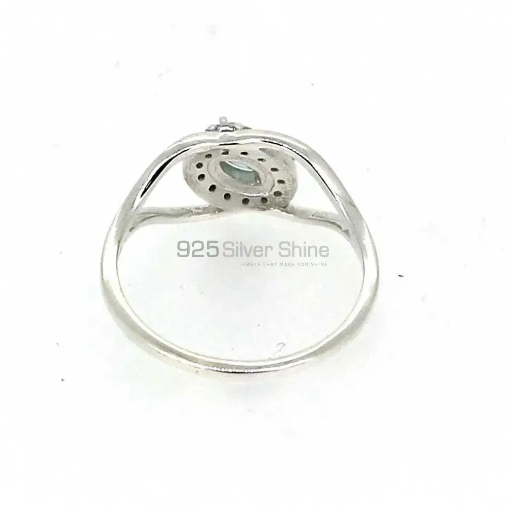 Natural Blue Topaz Semi Precious Gemstone Ring In Sterling Silver 925SR044-3_2