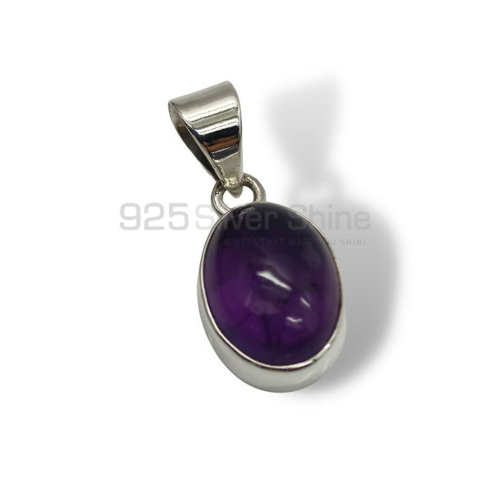 Natural Cabochon Amethyst Gemstone Pendant In Sterling Silver 925NSP11_0