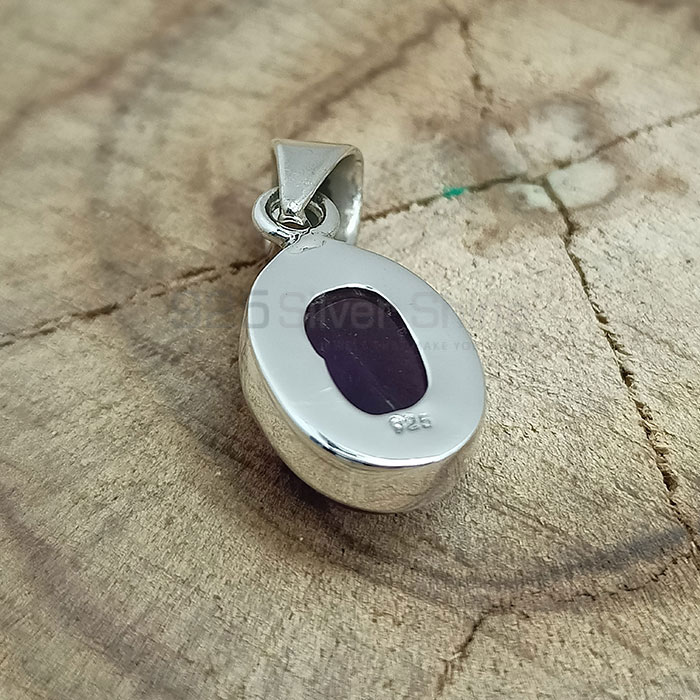 Natural Cabochon Amethyst Gemstone Pendant In Sterling Silver 925NSP11_2