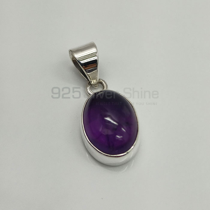 Natural Cabochon Amethyst Gemstone Pendant In Sterling Silver 925NSP11_3