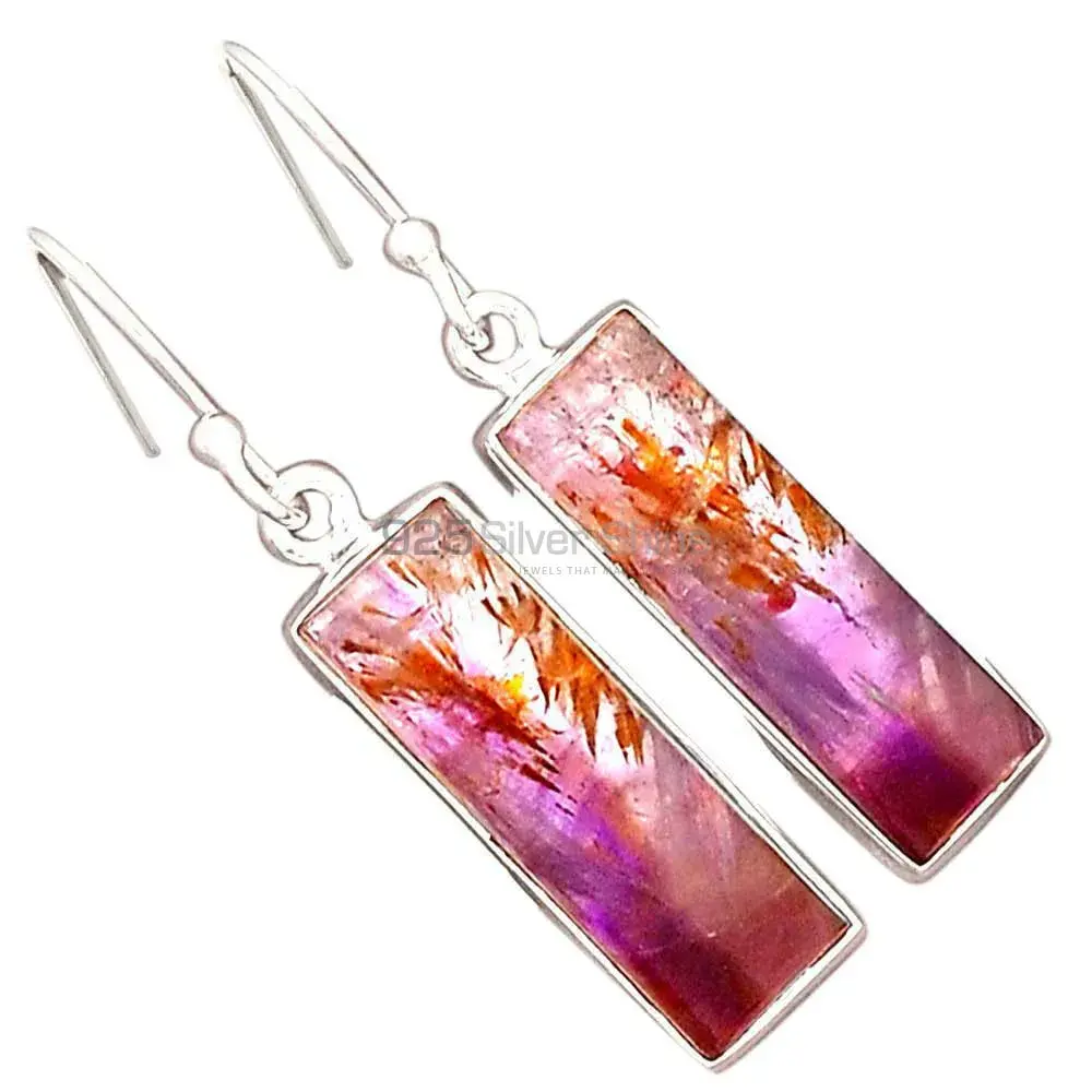 Natural Cacoxenite Gemstone Earrings In 925 Sterling Silver 925SE2497_0