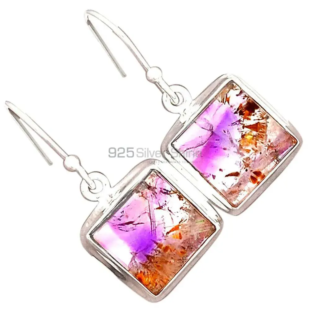 Natural Cacoxenite Gemstone Earrings In 925 Sterling Silver 925SE2497_1