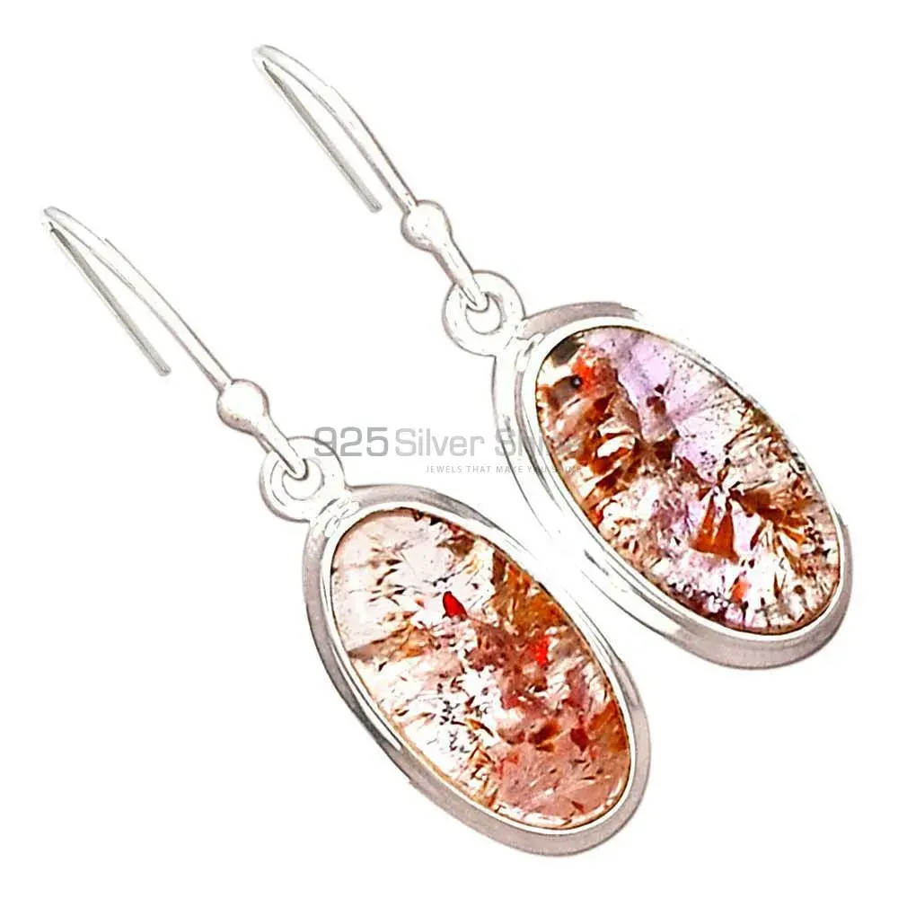 Natural Cacoxenite Gemstone Earrings In 925 Sterling Silver 925SE2497_4