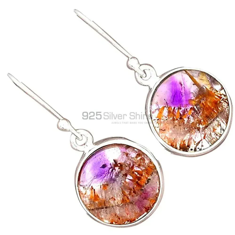 Natural Cacoxenite Gemstone Earrings In 925 Sterling Silver 925SE2497_5