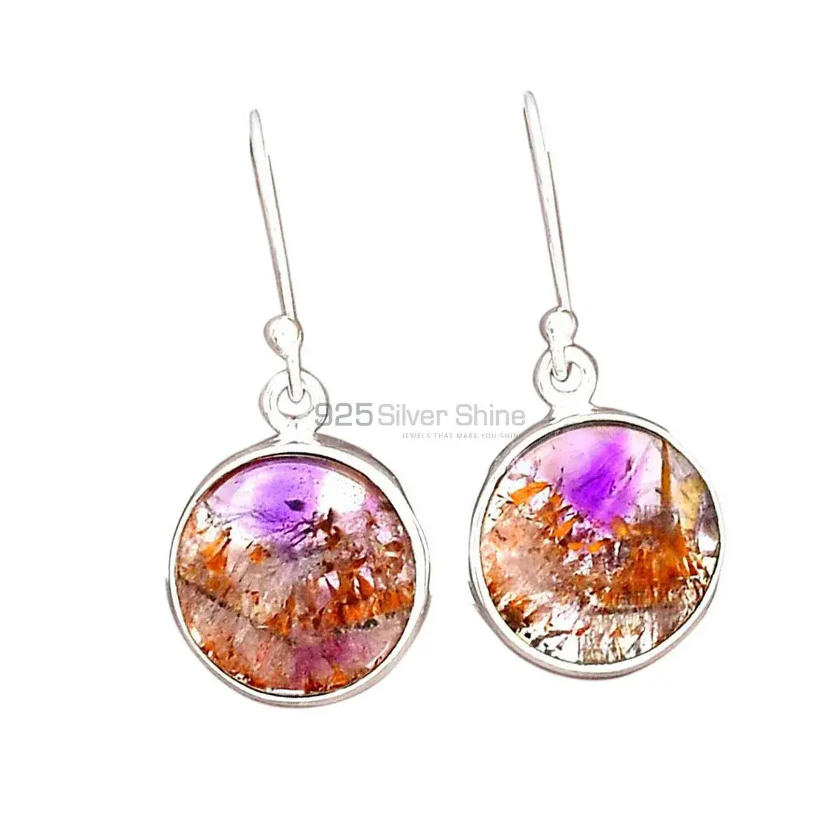 Natural Cacoxenite Gemstone Earrings In 925 Sterling Silver 925SE2497_6