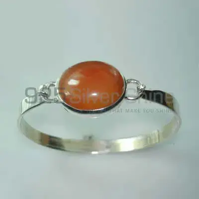 Natural Carnelian Gemstone Cuff Bangle Or Bracelets with 925 Sterling Silver 925SSB303