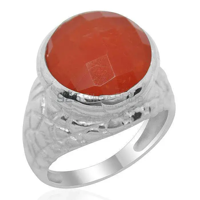 Natural Carnelian Gemstone Rings Exporters In 925 Sterling Silver Jewelry 925SR2177