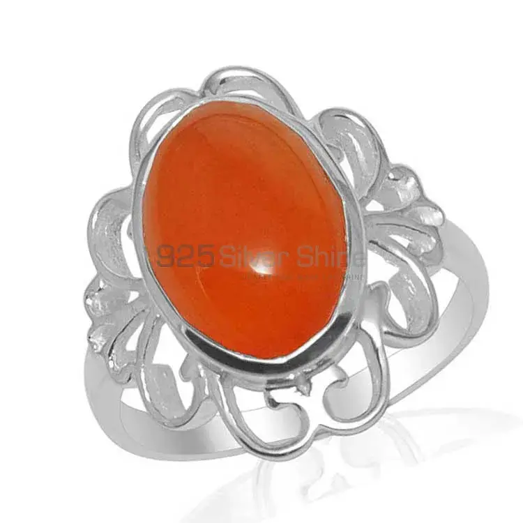 Natural Carnelian Gemstone Rings In Fine 925 Sterling Silver 925SR1454_1
