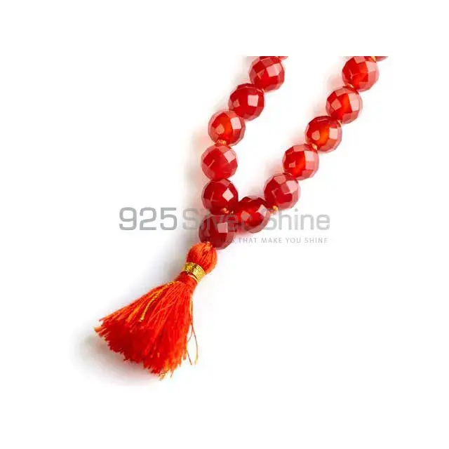 Natural Carnelian Semi Precious Stone Mala Necklace 925MBC105_3