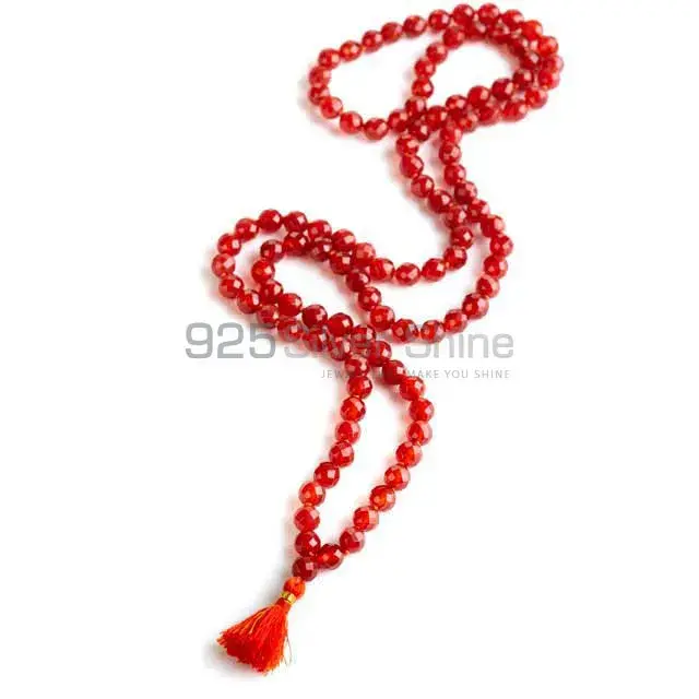 Natural Carnelian Semi Precious Stone Mala Necklace 925MBC105_4