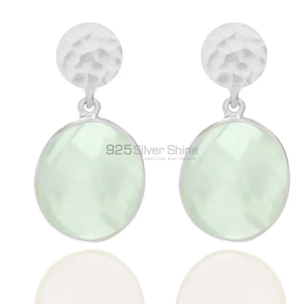 Natural Chalcedony Gemstone Earrings In 925 Sterling Silver 925SE1843_0