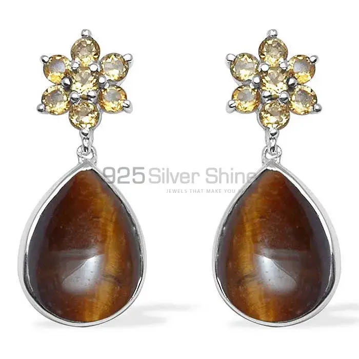 Natural Chalcedony Gemstone Earrings In Fine 925 Sterling Silver 925SE1025