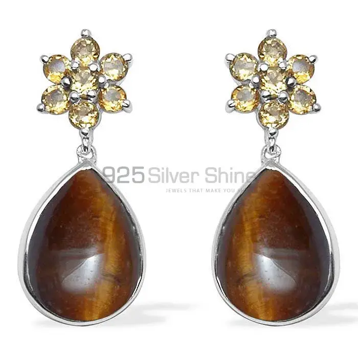 Natural Chalcedony Gemstone Earrings In Fine 925 Sterling Silver 925SE1025_0