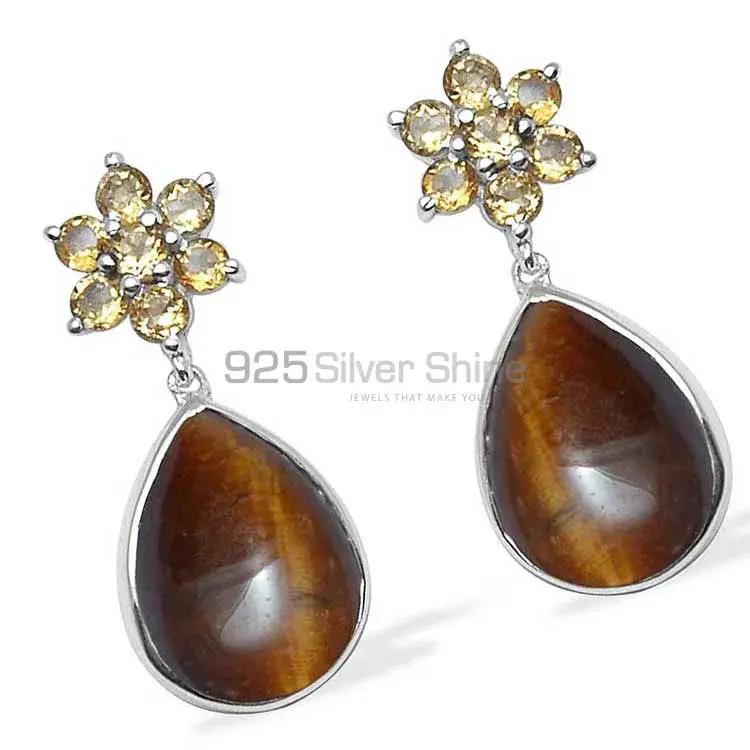 Natural Chalcedony Gemstone Earrings In Fine 925 Sterling Silver 925SE1025_1