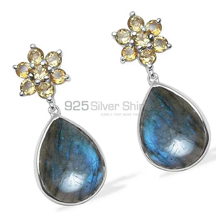 Natural Chalcedony Gemstone Earrings In Solid 925 Silver 925SE1022_1