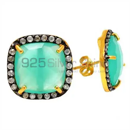 Natural Chalcedony Gemstone Earrings In 925 Sterling Silver Jewelry 925SE1274_0