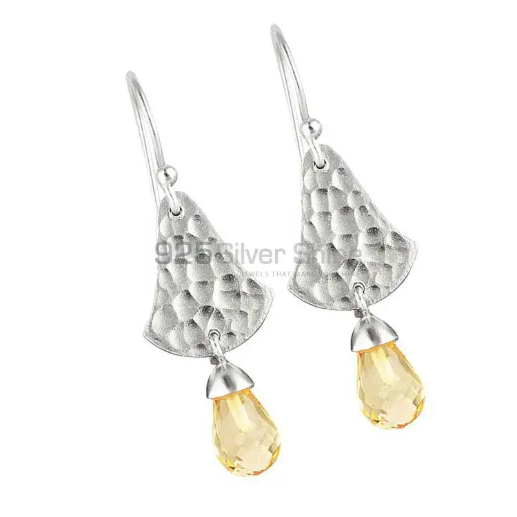 Natural Citrine Gemstone Earrings In Fine 925 Sterling Silver 925SE1849_0