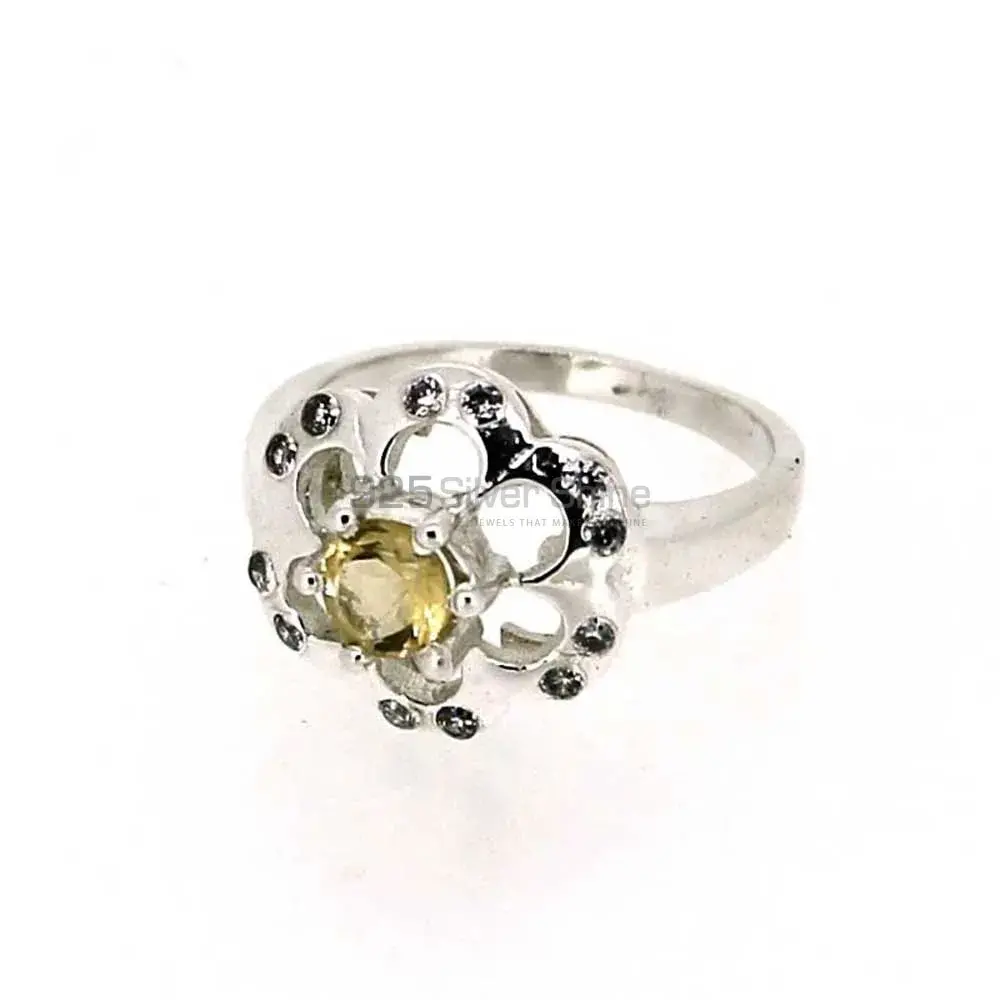 Natural Citrine Sterling Silver Rings 925SR041-2