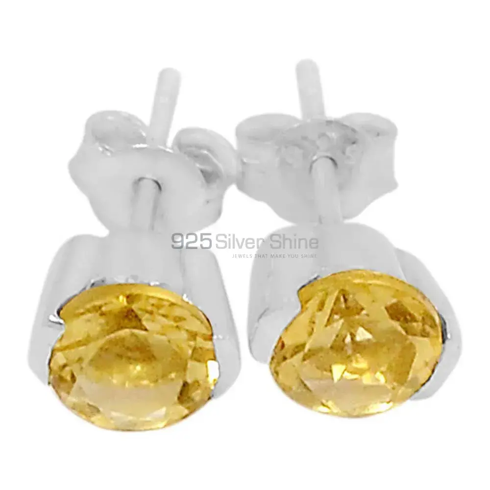 Natural Citrine Gemstone Earrings In 925 Sterling Silver 925SE545