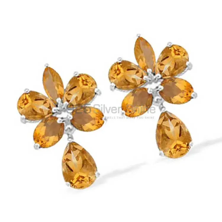Natural Citrine Gemstone Earrings In Solid 925 Silver 925SE943_0