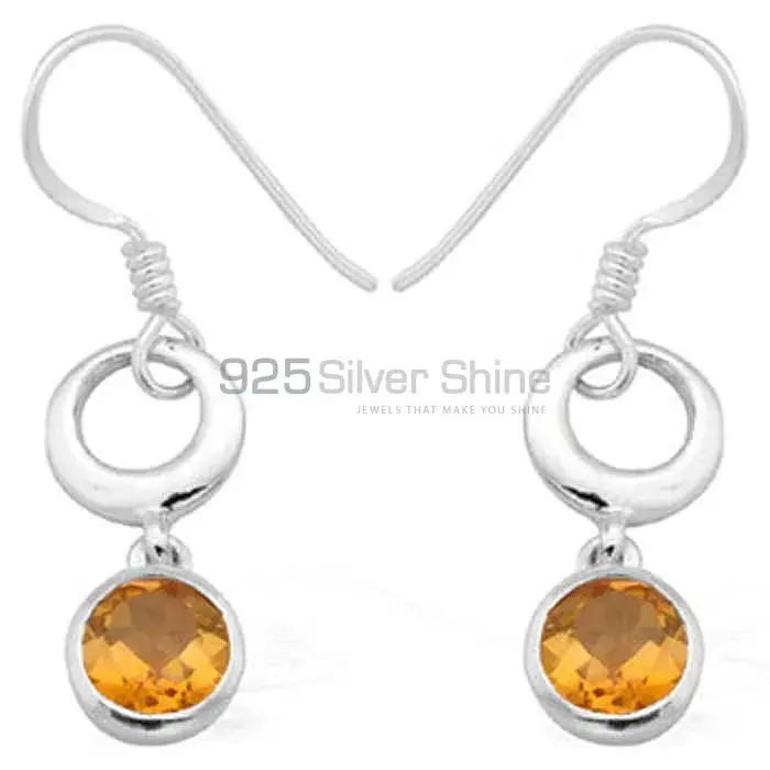 Natural Citrine Gemstone Earrings In 925 Sterling Silver Jewelry 925SE973_0