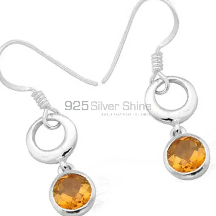 Natural Citrine Gemstone Earrings In 925 Sterling Silver Jewelry 925SE973_1