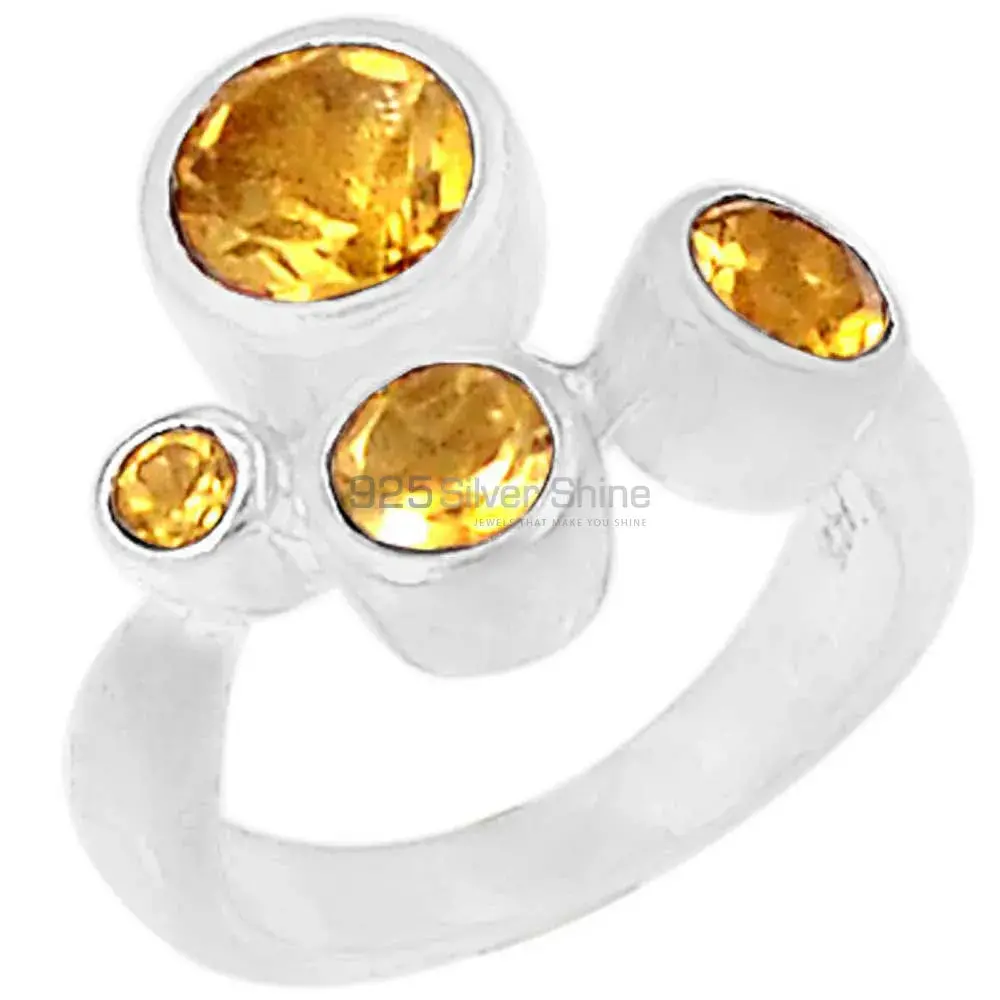 Natural Citrine Gemstone Handmade Ring In 925 Sterling Silver 925SR075-4