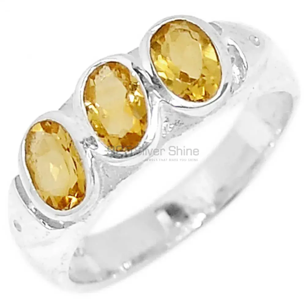 Natural Citrine Gemstone Ring In 925 Solid Silver 925SR079-6