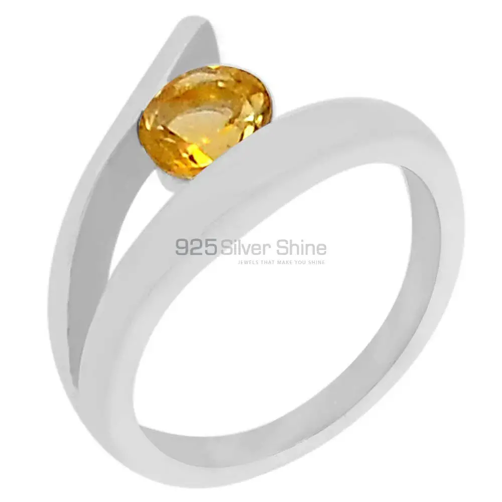 November Birthstone Citrine Silver Rings 925SR073-4