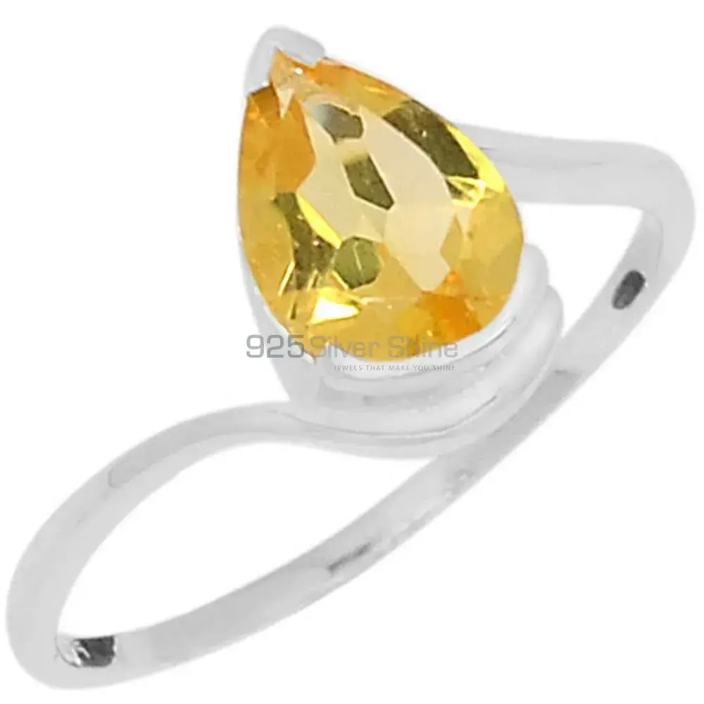 Citrine Cut Stone Sterling Silver Wrap Ring 925SR092-2