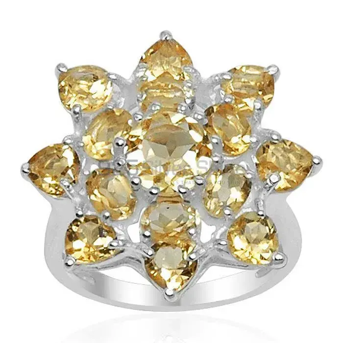 Natural Citrine Gemstone Rings Exporters In 925 Sterling Silver Jewelry 925SR1557