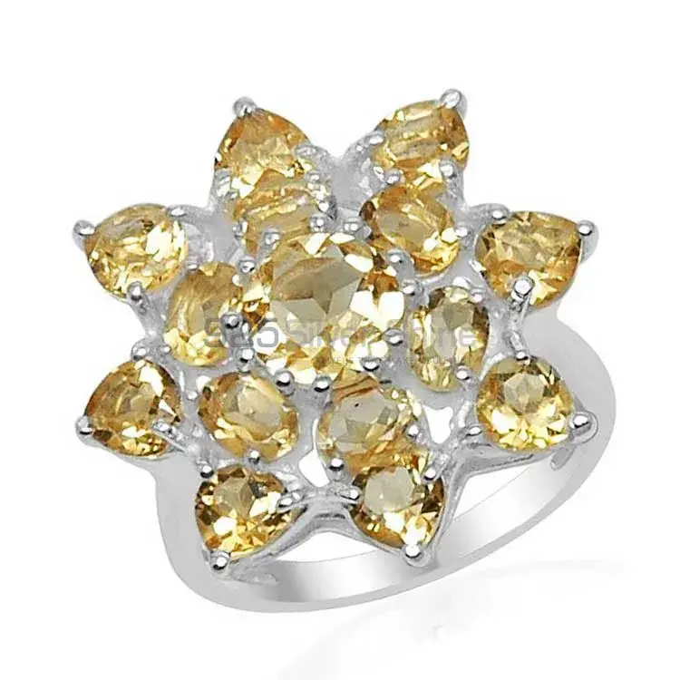 Natural Citrine Gemstone Rings Exporters In 925 Sterling Silver Jewelry 925SR1557_0