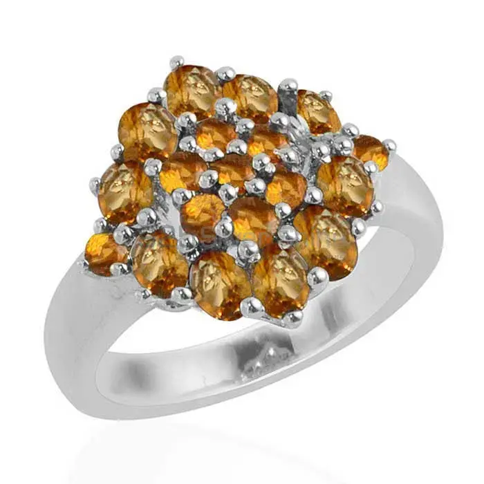 Natural Citrine Gemstone Rings Exporters In 925 Sterling Silver Jewelry 925SR1715