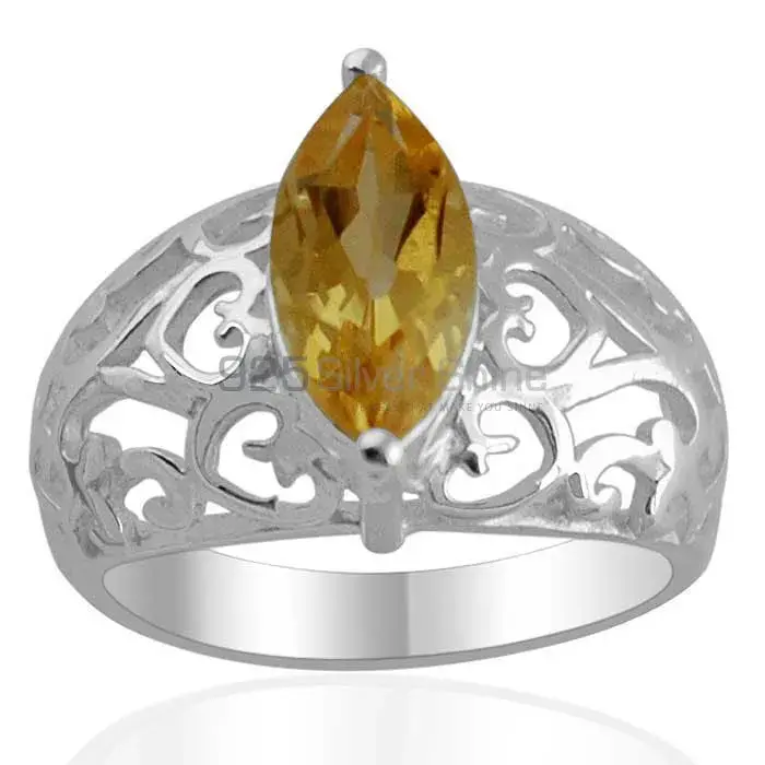 Citrine Gemstone Silver Rings Jewelry 925SR1375
