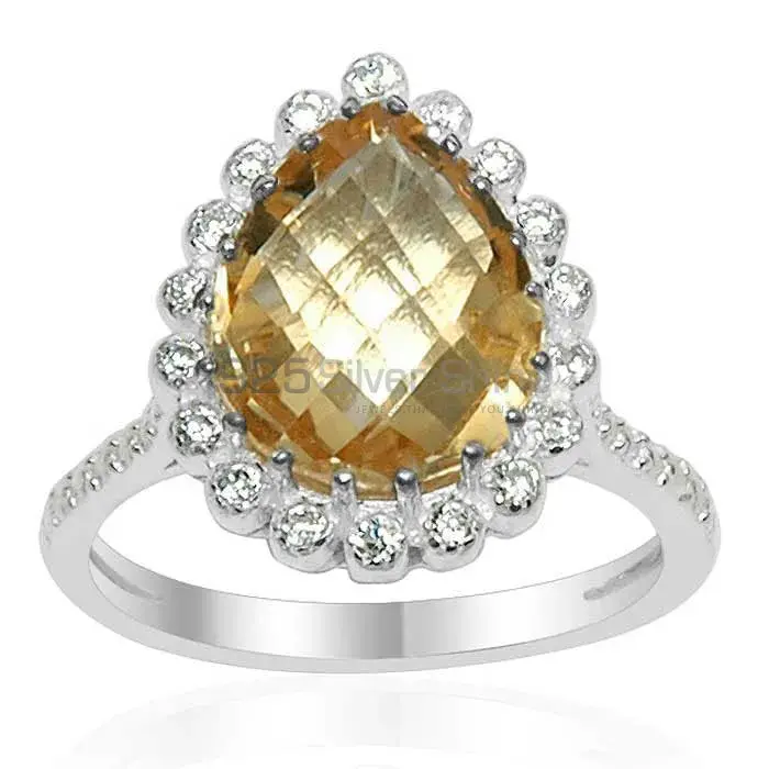 Stunning Citrine Cut Stone Silver Rings 925SR1533